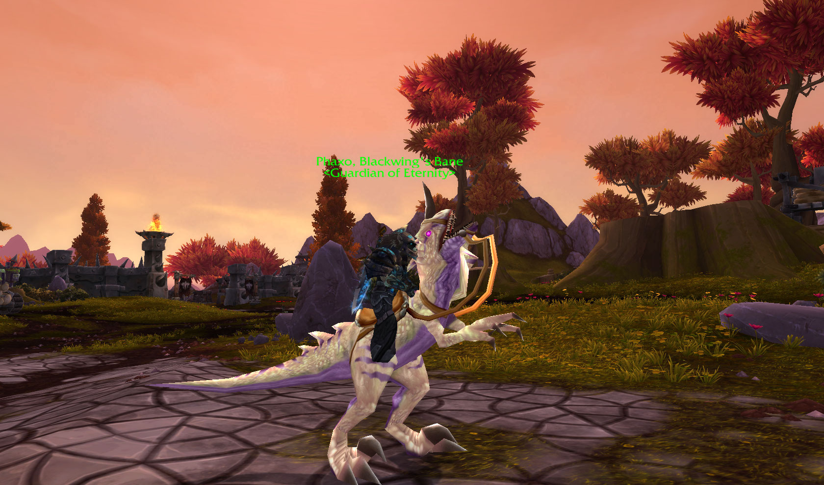 Bone-white primal raptor. the date on getting this mount - 4/16/13