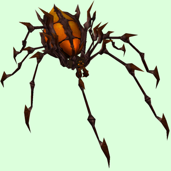 black and orange spiked spider