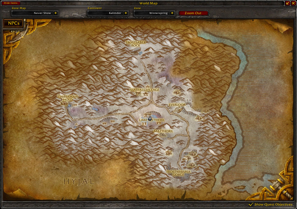 And here it is on the map of Winterspring.