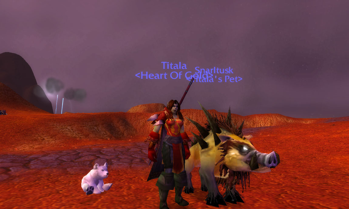 He's huge! I wanted to keep his name but Blizz wont let me. So I named him Snarltusk.