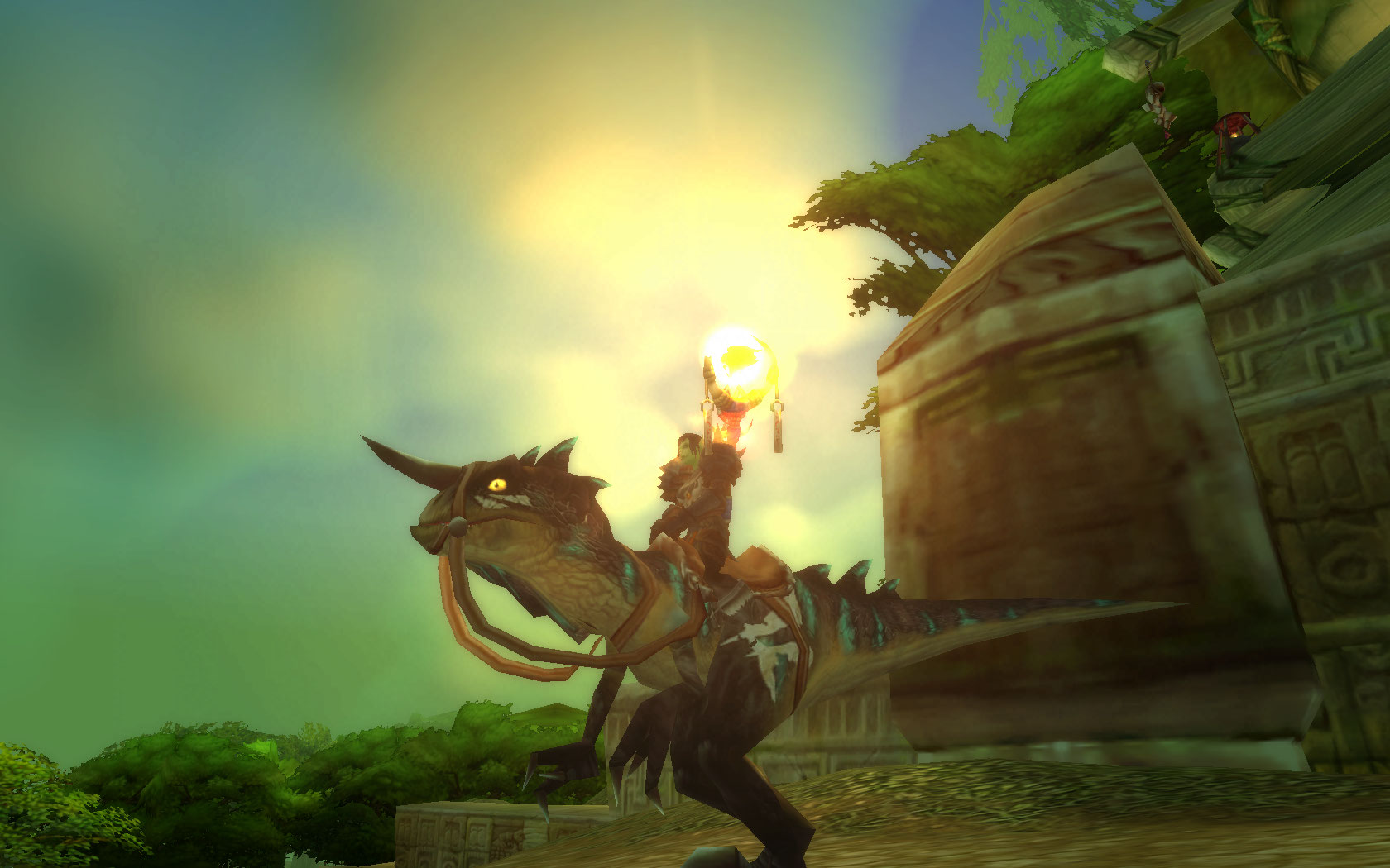 Orva on her raptor
