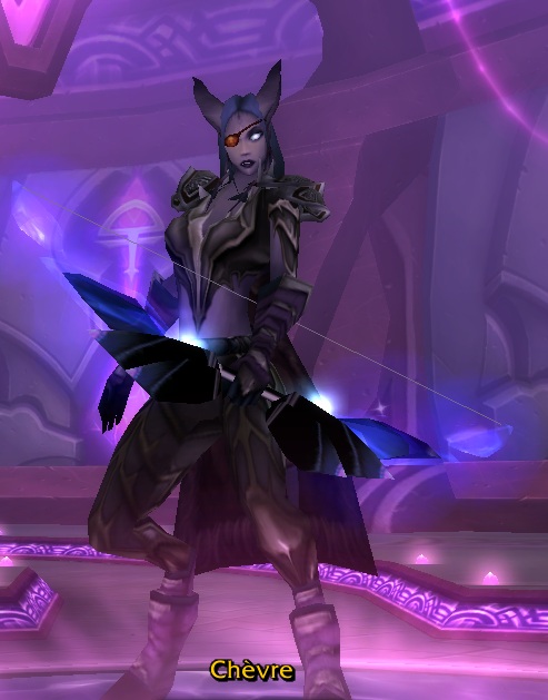 My Draenei hunter in her &quot;Beast Tamer&quot; gear.