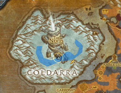 Map - I'm facing the crystal and the platform south of the Nexxus in Coldarra.