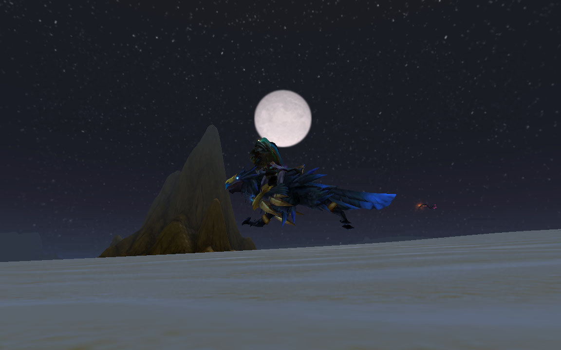 And across the sleeping sand, rode a feathered shape, ebony as the night itself.
