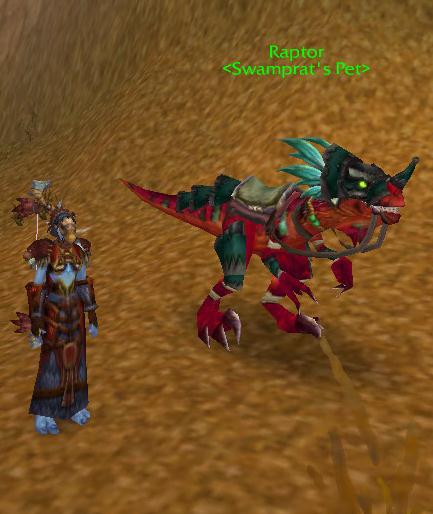 a photo of the raptor and swamp in her mog gear