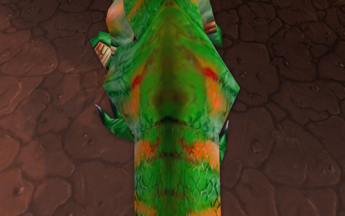 THE TAIL-FACE! Red marks(apparently wounds) are the eyes, and the first black ridge is the mouth :D (prolly insane but I was bored and admiring my buddy. :D)