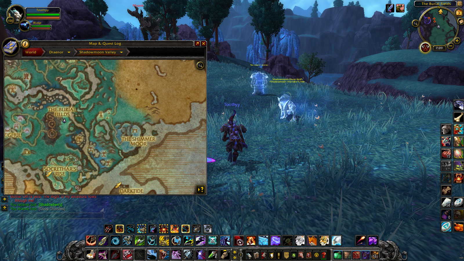 Location of spirit orcs with spirit wolves. There are only a few of them scattered about.