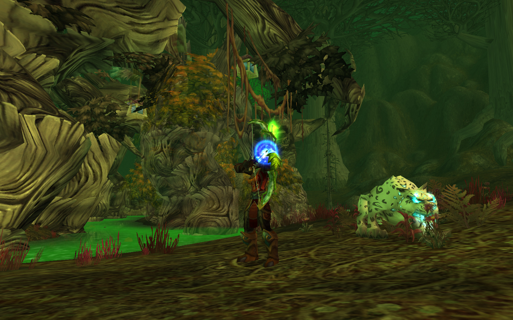 Finally got around to doing the quest for the old lvl 60 hunter epic bow/staff! (Yay trophy items. lol)
