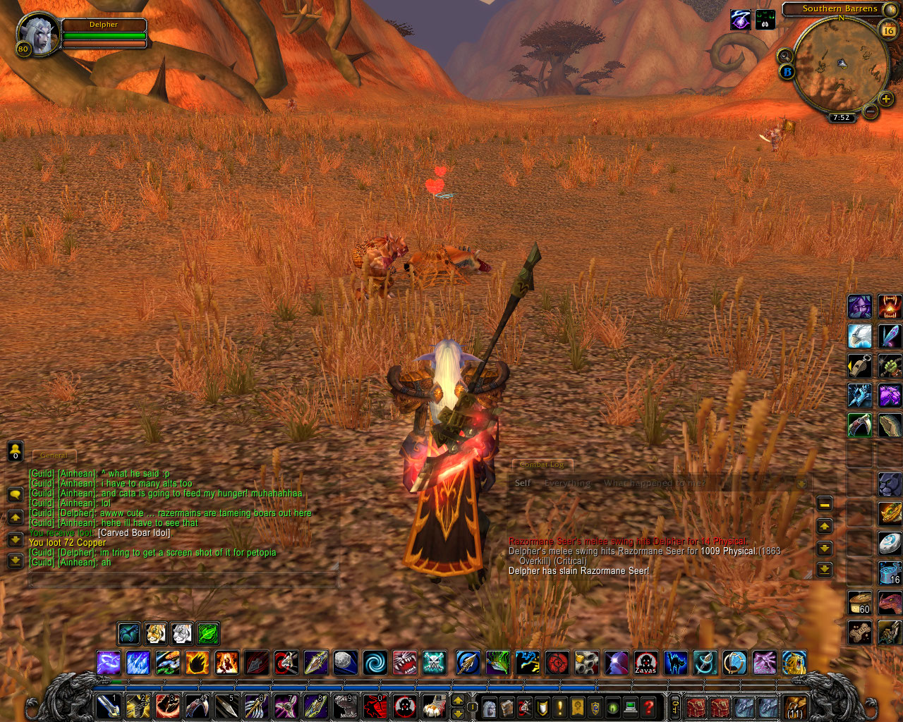 Razormane taming a pet