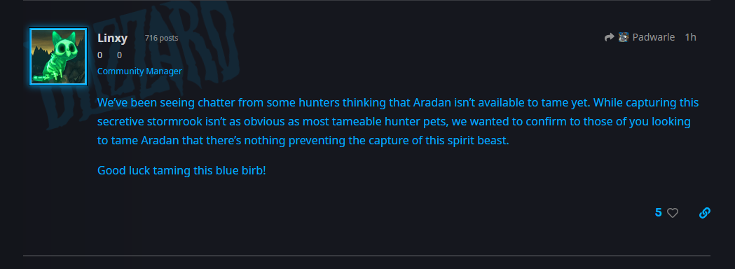 Screenshot for posterity in case this is an incident where the community manager wasn't entirely correct. Here's hoping we find it soon!