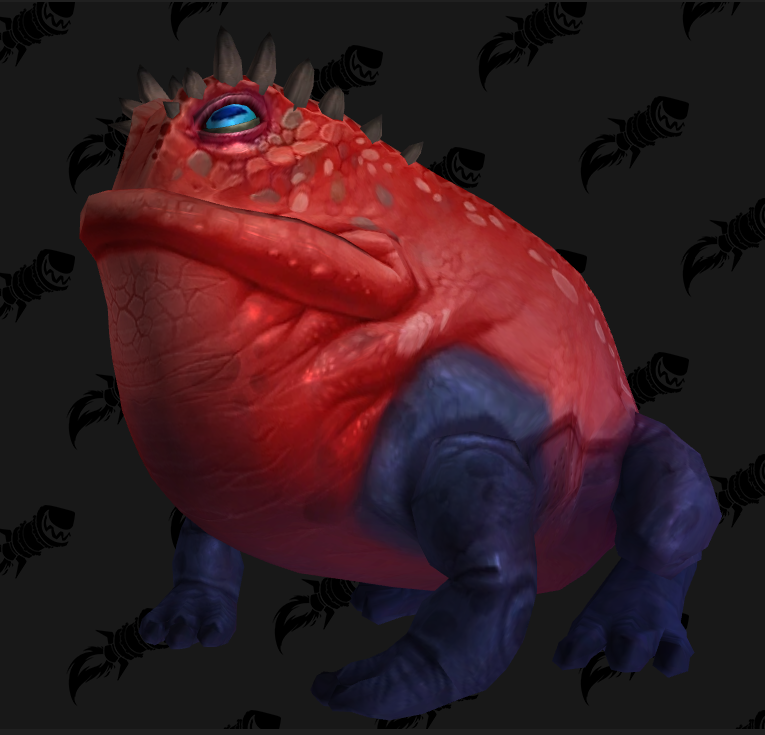 Red toad with blue legs. WANT.