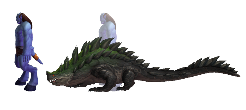 Rough size estimate of a tamed amazard next to a male draenei, estimated from a screenshot posted earlier