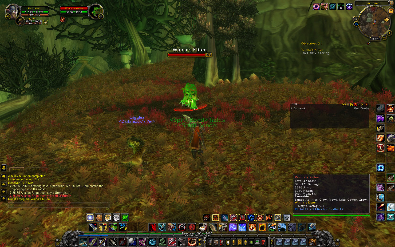 The beast itself - may be present in that location even without the quest.
