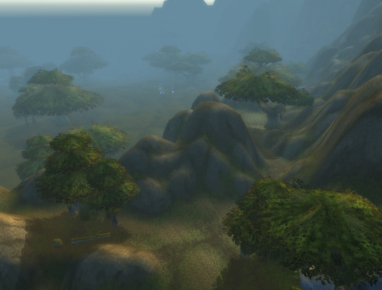 Water elementals casting Blizzard in Wetlands (didn't get a shot at the elementals, just the falling ice in the distance - they only show for a short moment when you get close enough before disappearing)