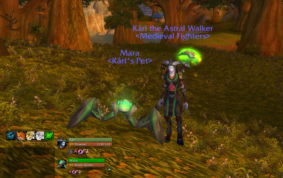 Kari (as a Draenei) and Mara (get it? Mara Jade?....Jadefang?)