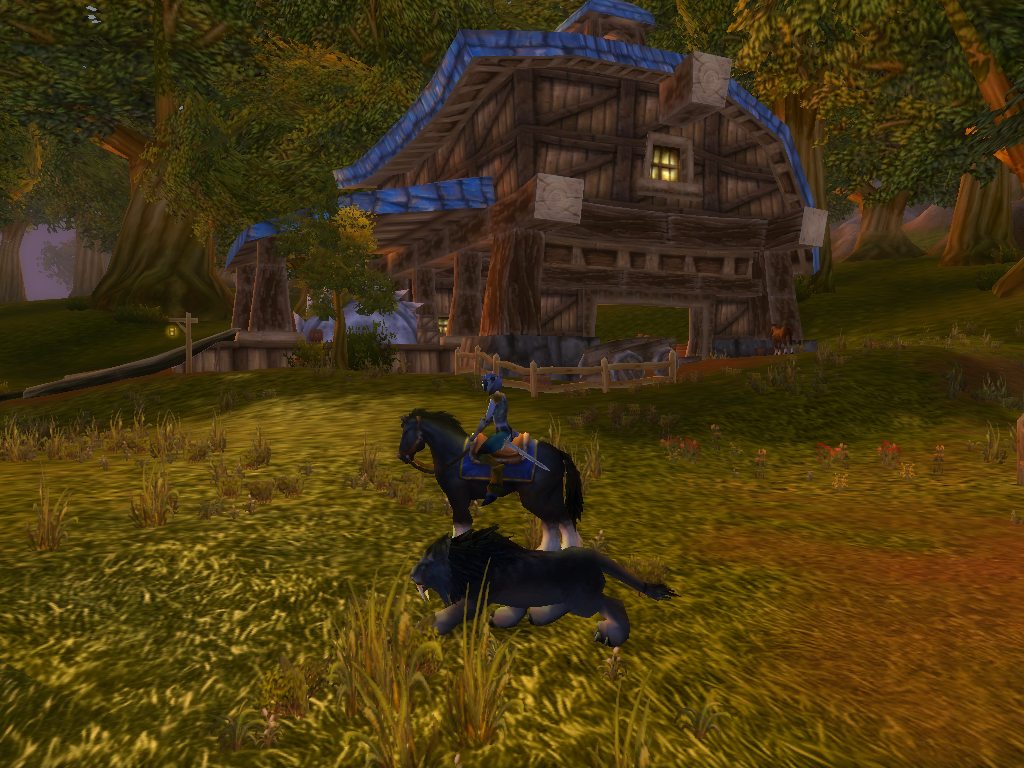 My draenei and her horsie!