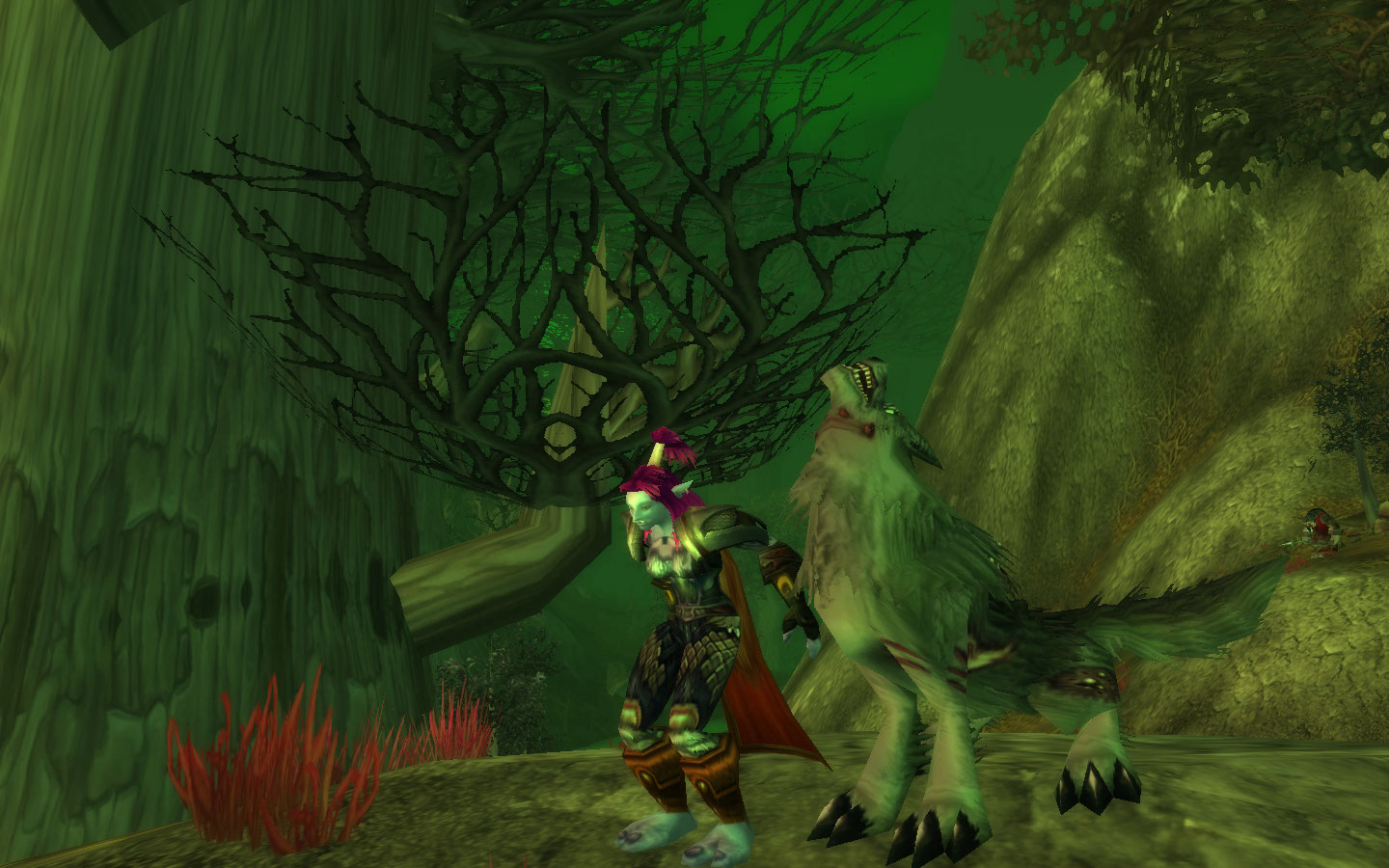 Jumpin' for joy and howlin'! (Aka, failed try at getting a screenshot of him howling and me roaring)