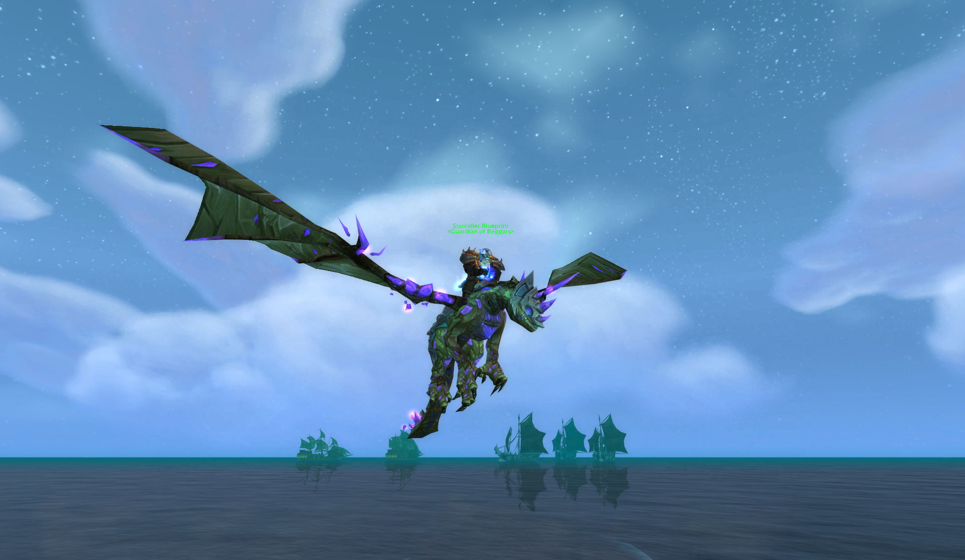 Me and my new mount directly above the spot I will be camping for Poseidus!